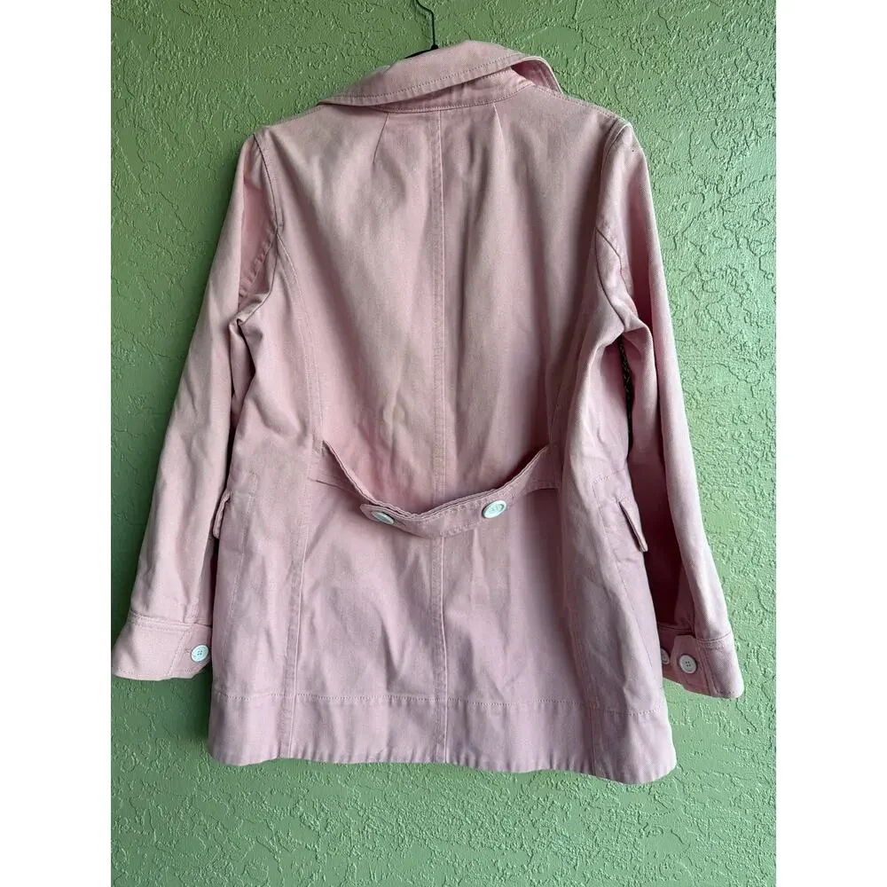 J. Crew Peacoat Womens 10 Pink Double Breasted Heavyweight Cotton Twill Jacket - Picture 4 of 5